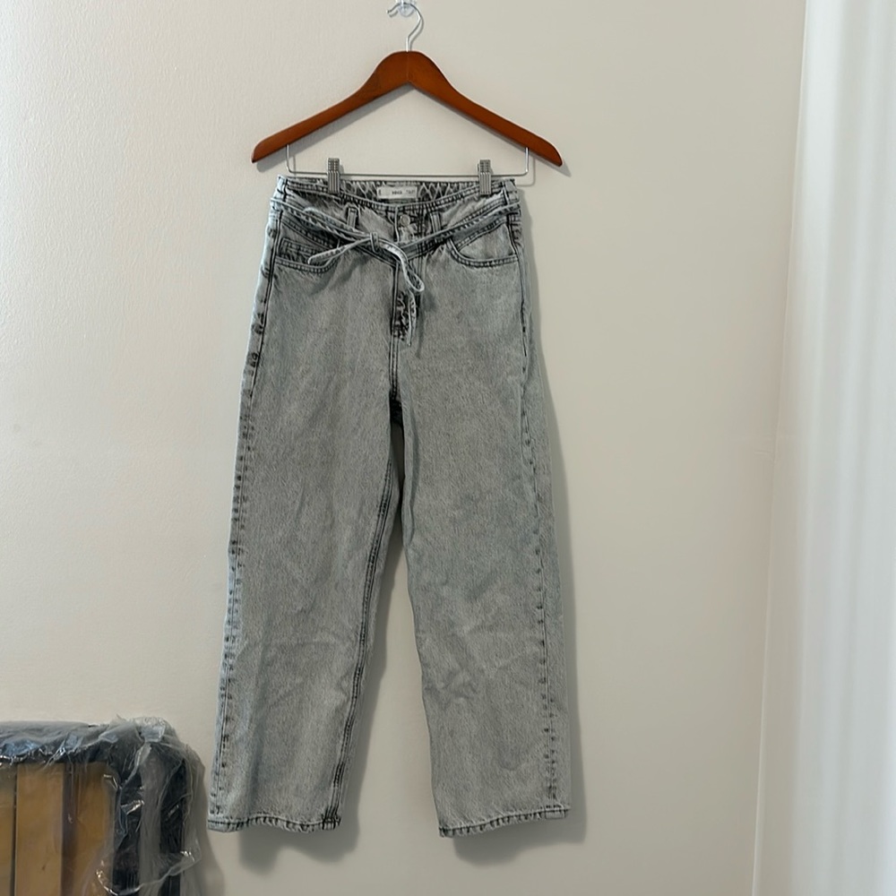 MGN  High waist cuffed wide leg jeans size 2
